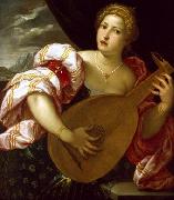 MICHELI Parrasio Young Woman Playing a Lute painting
